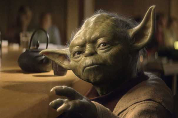 Yoda se expresa usando el hipérbaton
